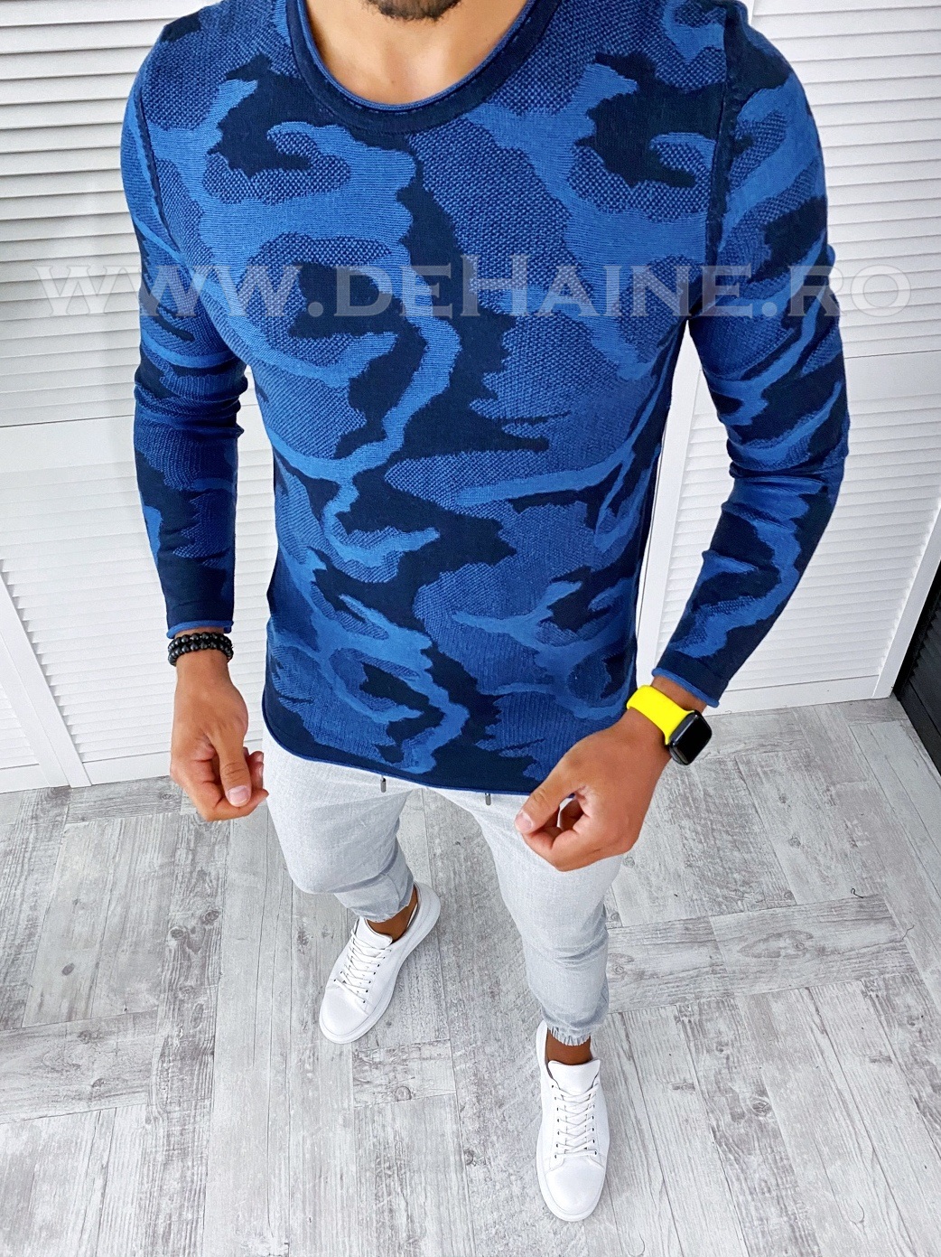Bluza barbati bleumarin slim fit t3705 1-5